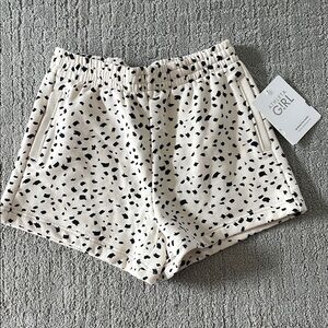 Athleta Cream and Black Polka Dot Shorts